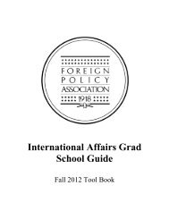 International Affairs Grad School Guide - Foreign Policy Association