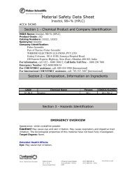 Material Safety Data Sheet - Fisher Scientific: Lab Equipment