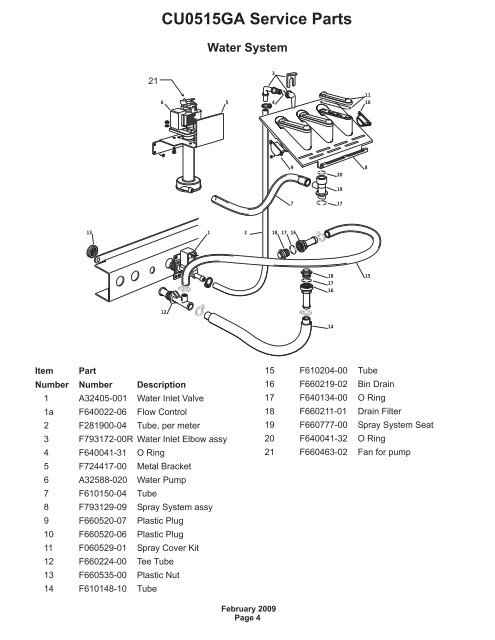 CU0515GA Service Parts - Scotsman Ice Systems