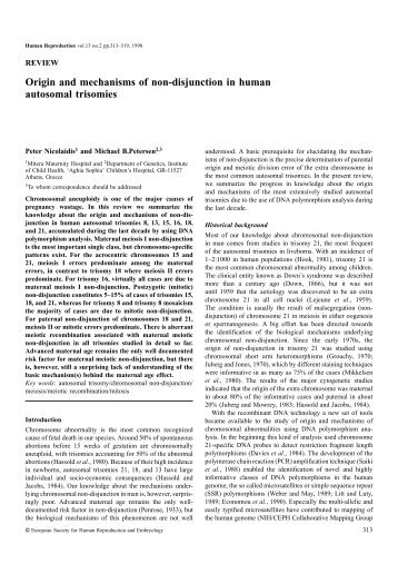 Origin and mechanisms of non-disjunction in human autosomal ...