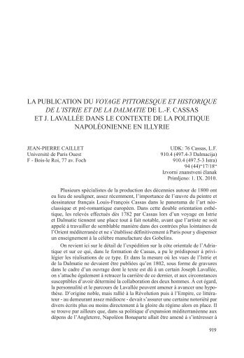 la publication du voyage pittoresque et historique de l'istrie et de la ...