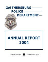 ANNUAL REPORT 2004 - City of Gaithersburg