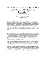 Organizational Culture as a Source of Competitive Advantage - CASA