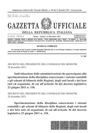 Individuazione delle amministrazioni che partecipano alla ...