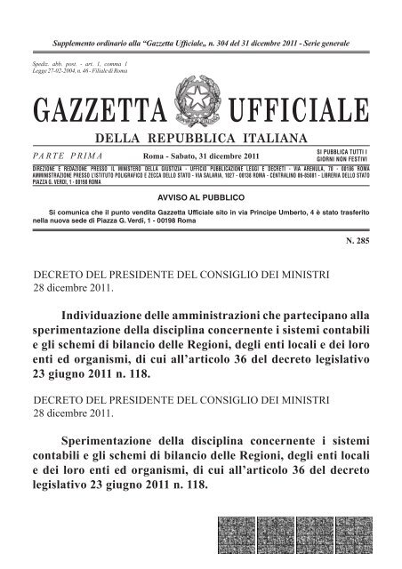 Individuazione delle amministrazioni che partecipano alla ...