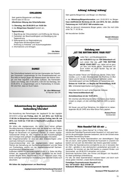 Amtsblatt der Stadt Frankenberg - Nr. 21/12 vom 21.06.2013