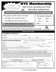 GYC Registration Form - City of Gaithersburg