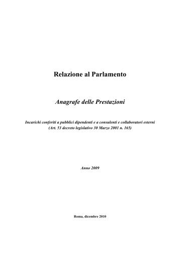 Relazione - Dipartimento Funzione Pubblica