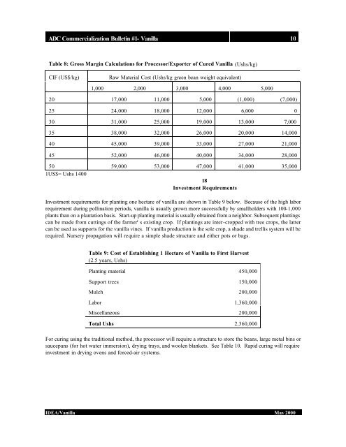 ADC Commercialisation Bulletin #1 – Vanilla - Foodnet