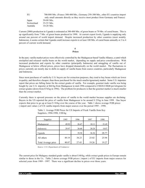 ADC Commercialisation Bulletin #1 – Vanilla - Foodnet