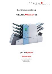 Bedienungsanleitung Mailer C3 - Frama Deutschland GmbH