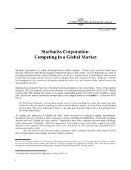 Starbucks Corporation: Competing In A Global Market - University of ...