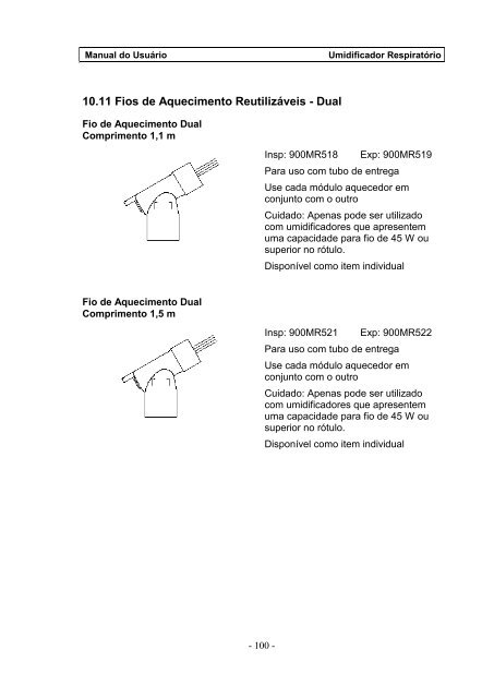 Umidificador Respiratório Manual do Usuário - FisioCare