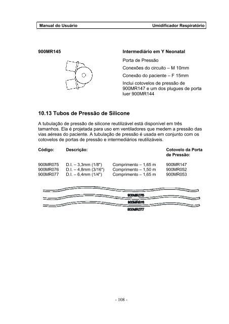 Umidificador Respiratório Manual do Usuário - FisioCare