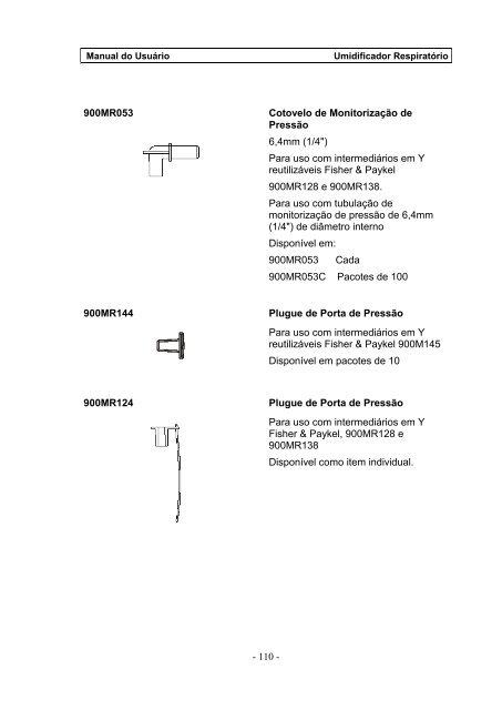 Umidificador Respiratório Manual do Usuário - FisioCare