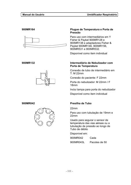 Umidificador Respiratório Manual do Usuário - FisioCare