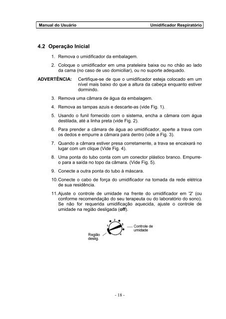 Umidificador Respiratório Manual do Usuário - FisioCare