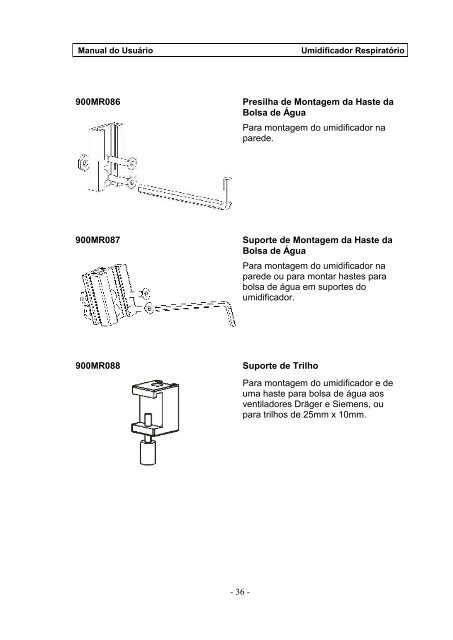 Umidificador Respiratório Manual do Usuário - FisioCare