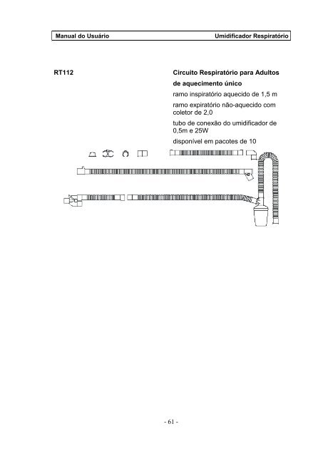 Umidificador Respiratório Manual do Usuário - FisioCare