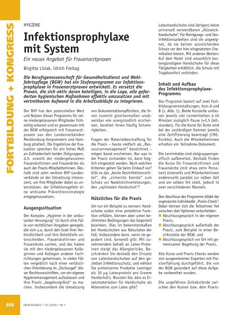 Infektionsprophylaxe mit System - Frauenarzt