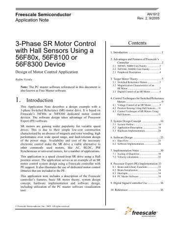 3-Phase SR Motor Control with Hall Sensors Using a ... - Freescale