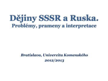 Úvodní seminář - Univerzita Komenského