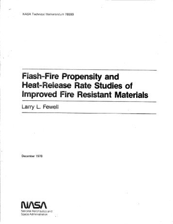 Flash-Fire Propensity and Heat-Release Rate Studies - Fire Safety ...