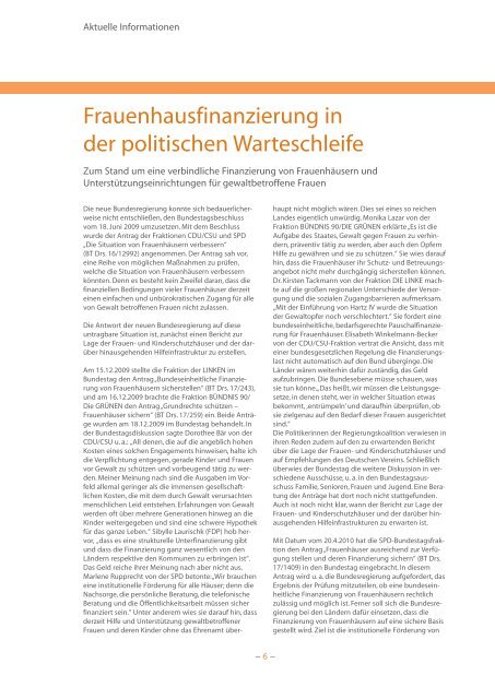 Newsletter - Frauenhauskoordinierung