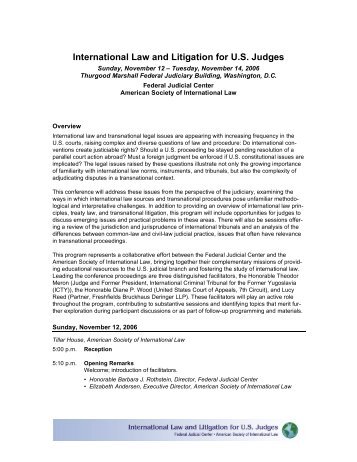 International Law and Litigation for U.S. Judges - Federal Judicial ...