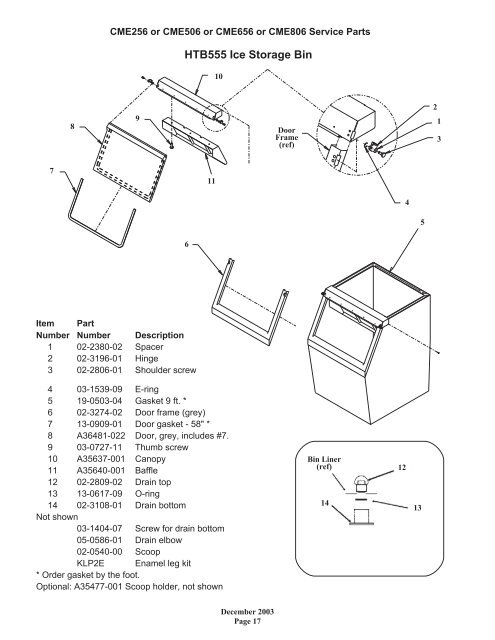 CME256 Ice Machine - Parts Town