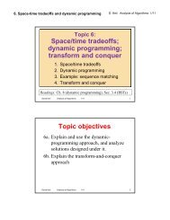 Space/time tradeoffs; dynamic programming - Framingham State ...