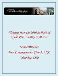 Writings from Rev. Ahrens - The First Congregational Church