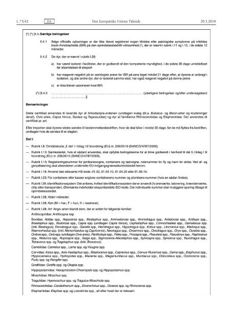 Kommissionens forordning (EU) nr. 206/2010 af 12. marts ... - Lovdata