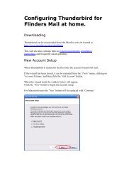 Configuring Thunderbird for Flinders Mail at home.
