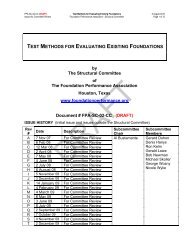 TEST METHODS FOR EVALUATING EXISTING FOUNDATIONS
