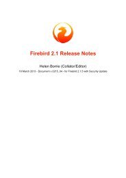 Firebird 2.1 Release Notes