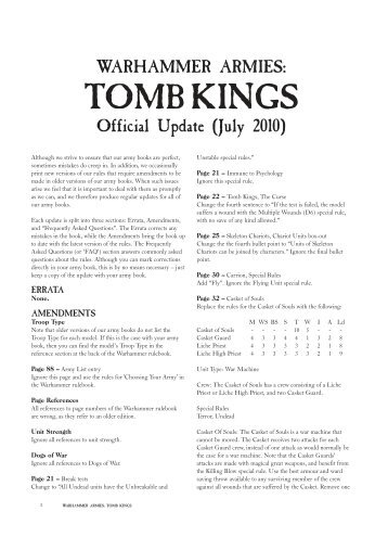 TOMB KINGS - Games Workshop