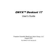 Read ONYX™ Deskset 17 User Manual - Freedom Scientific