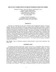 HEATS OF COMBUSTION OF HIGH TEMPERATURE POLYMERS