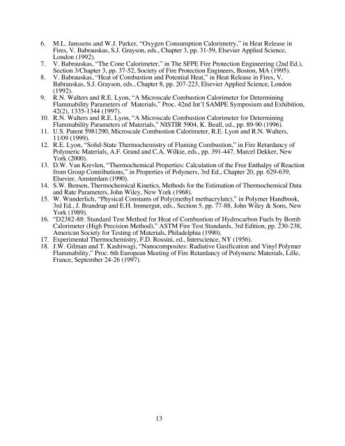 HEATS OF COMBUSTION OF HIGH TEMPERATURE POLYMERS