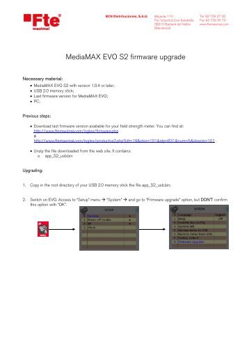 MediaMAX EVO S2 firmware upgrade - FTE Maximal