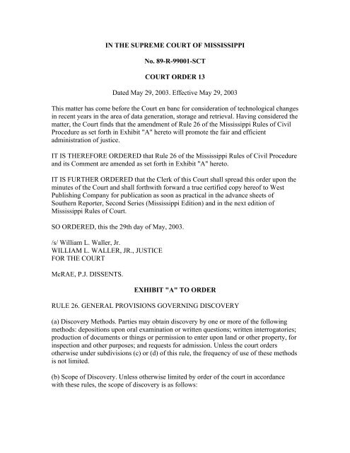 Mississippi Rules Of Civil Procedure >> Rule 26 B 5 Mississippi Rules Of Civil Procedure >> Rule 26 B 5