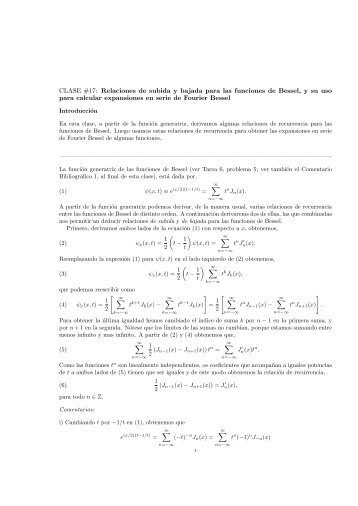 CLASE #17: Relaciones de subida y bajada para las funciones de ...