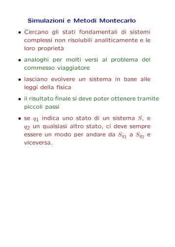 lezione del 20 novembre 2006 - metodi Montecarlo - Fisica