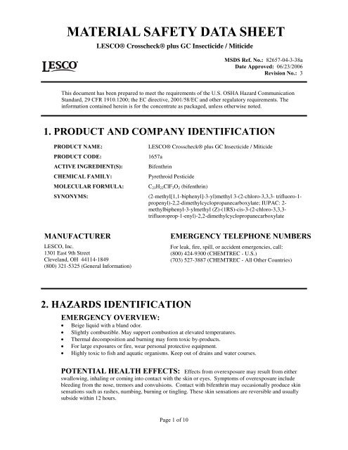 Safety Data Sheets (SDS) — Insects Limited