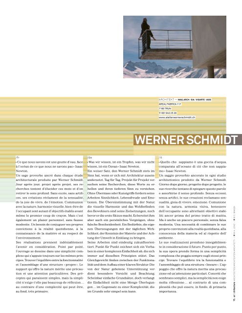 ar/t/chitecture N°2. Magazine about swiss architecture, interior design, product design DE/FR/IT