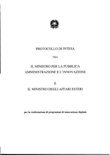 Il testo del Protocollo - Dipartimento Funzione Pubblica