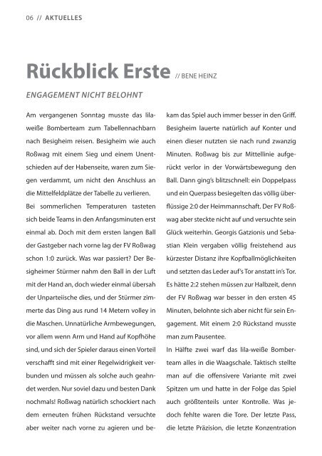 rückblick erste - FV Roßwag