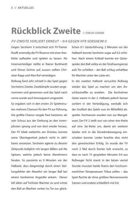 rückblick erste - FV Roßwag