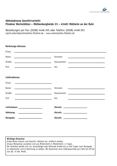 BESTELLFORMULAR UND PREISLISTE intelligence overview